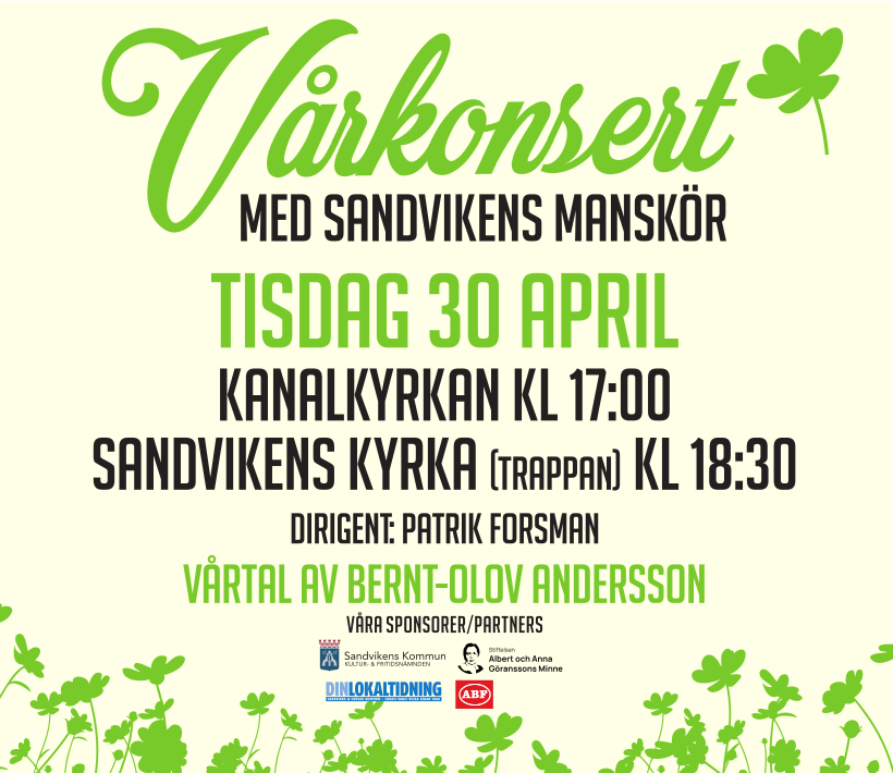 Vårkonsert med Sandvikens Manskör