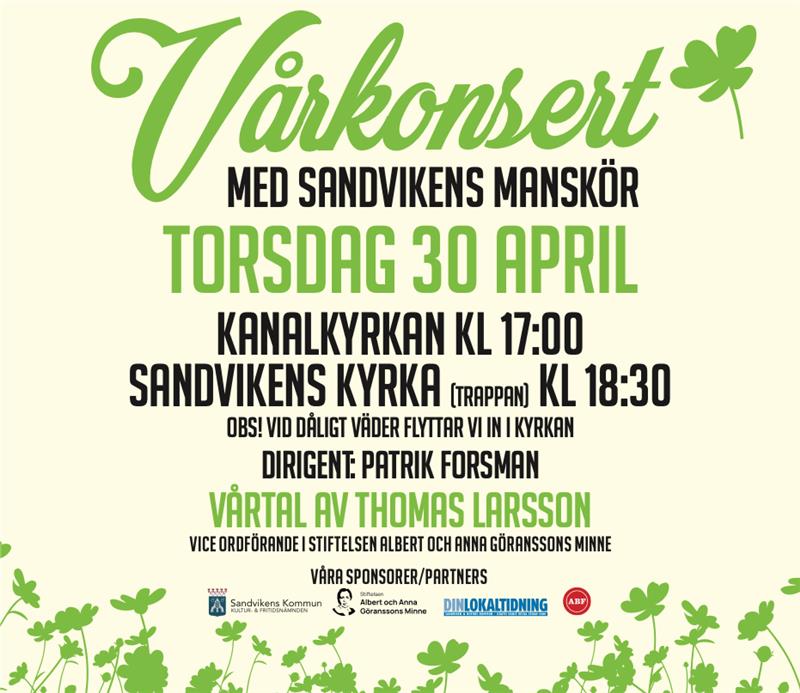 Vårkonsert med Sandvikens Manskör